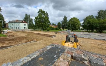 O.Kalpaka laukuma pārbūves darbi