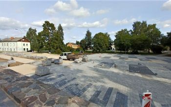 O.Kalpaka laukuma pārbūves darbi