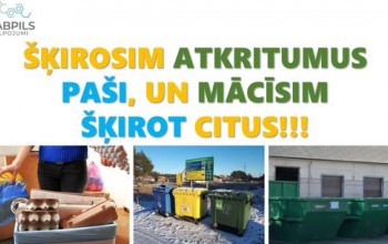 Jēkabpils skolēni mācās šķirot atkritumus