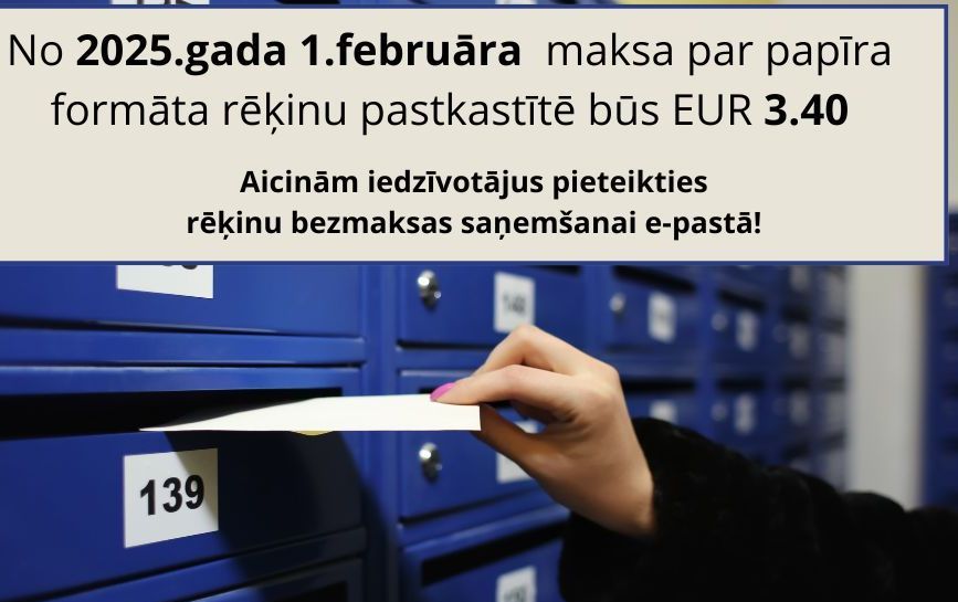 Papīra formas rēķins pastkastītē- no februāra dārgāks