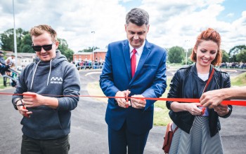 Pilsētas svētkos svinīgi atklāta Pump truck velotrase