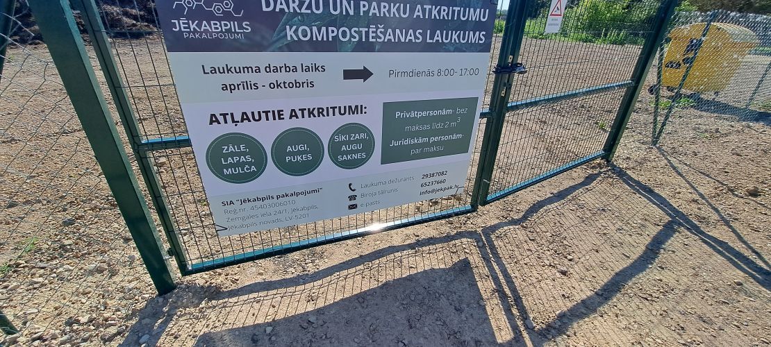 Līdz novembra beigām dārzu un parku atkritumu kompostēšanas laukumā, Madonas ielā 53a, Jēkabpilī varēs nodot dārzu un parku atkritumus.
